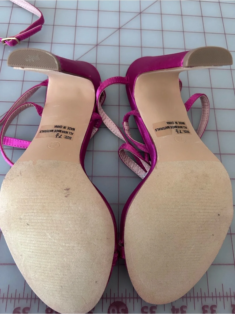 Lulu's Fuchsia Satin Strappy Heeled Sandals NWOT